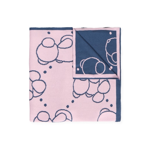 Manta de bebé reversível Nilo cor-de-rosa