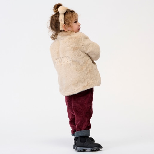Girls coat in Garnet beige