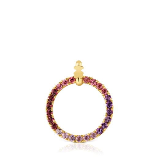 Dije con baño de oro 18 kt sobre plata y gemas Straight