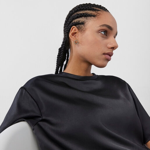 Серьги с диском Nocturne из вермеля с бриллиантами