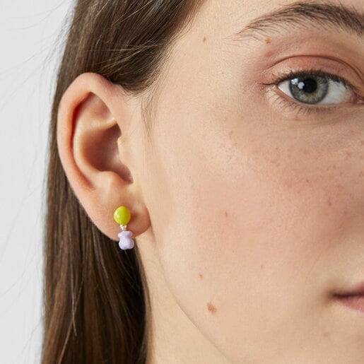 Aretes cortos con motivos de esmalte de colores TOUS Joy Bits