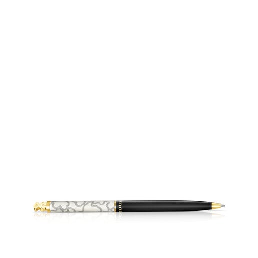 Černě lakované kuličkové pero TOUS Kaos z IP oceli v barvě zlata
