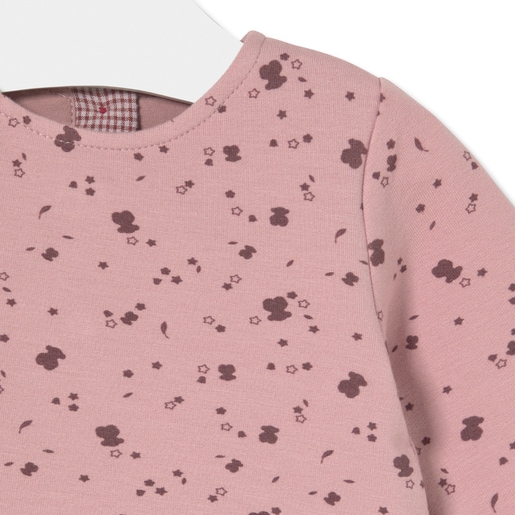 Girls dress with coordinating fabrics in Garnet pink