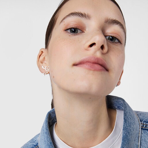 Серебряные серьги с листьями Fragile Nature