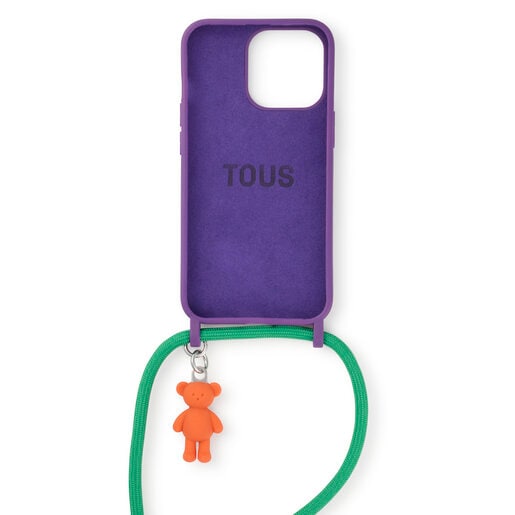 Lilac-colored Delray 13 Pro hanging Cell phone cover TOUS Rope Bear