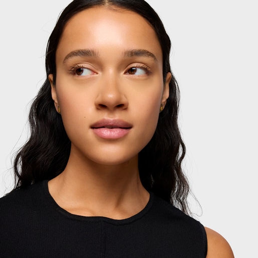 Aretes con baño de oro 18 kt sobre plata y espinelas Camille