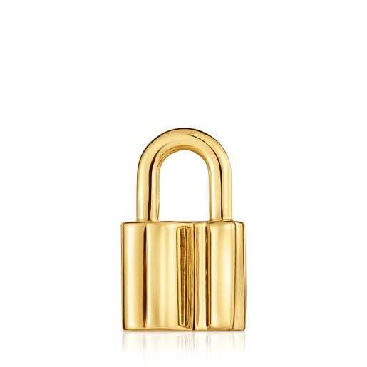 قلادة على شكل دبدوب مُرصّعة بحلية على شكل قفل بدَرجتَي لون مقاس 26 مم من تشكيلة TOUS Unlock