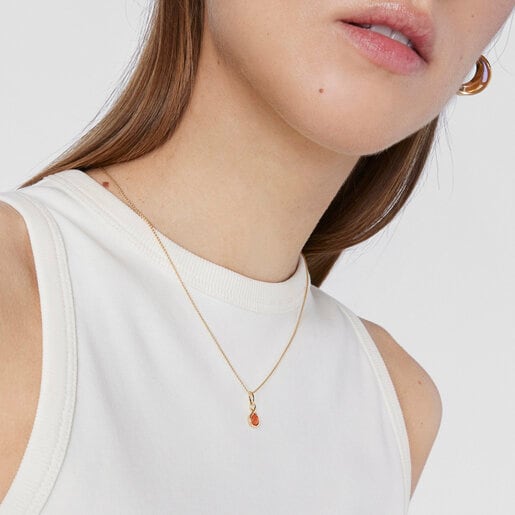 Silver vermeil Pendant with carnelian Alma Motif