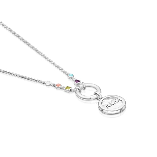 Silver TOUS Mama medallion Necklace with Gemstones | TOUS