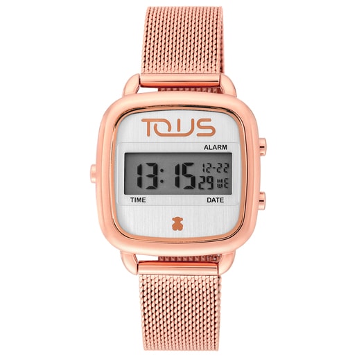 Rose IP Steel D-Logo digital Watch | TOUS