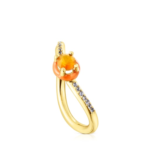 TOUS Vibrant Colors Ring with carnelian and enamel