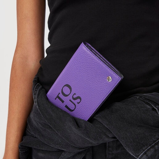 Flat lilac-colored leather TOUS Balloon Wallet