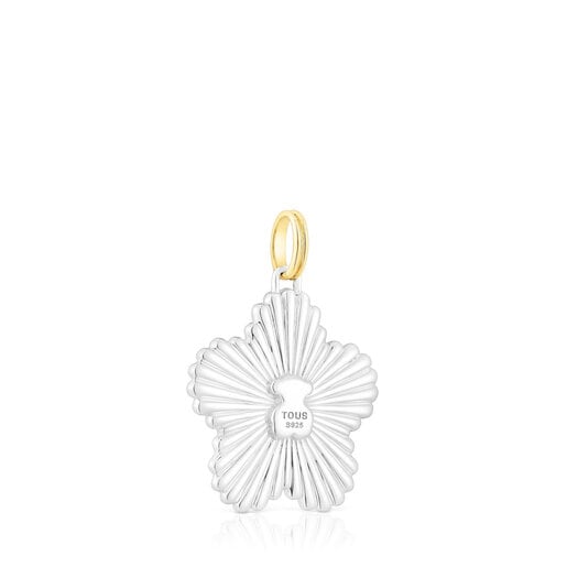 Pendentif en argent et argent vermeil fleur Iris Motif