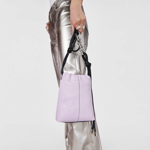 モーブカラーのレザー製ミニバッグ TOUS Cloud