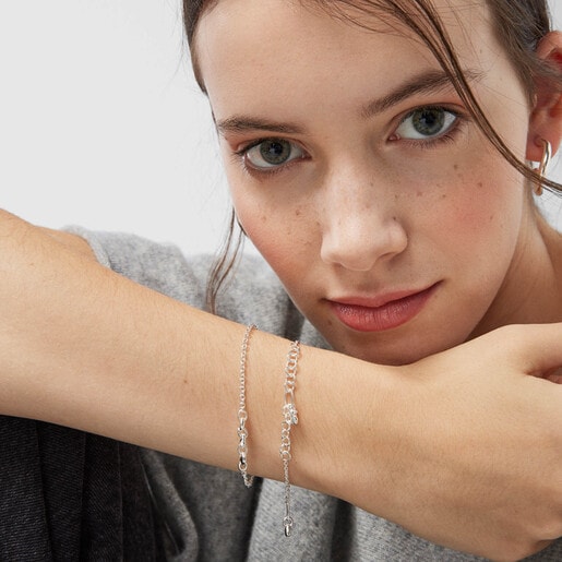 Silver Luah motif Bracelet