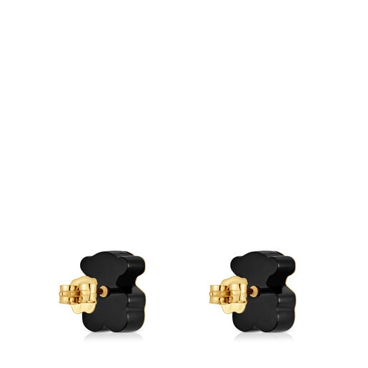 Gold bear Earrings with onyx TOUS 1950