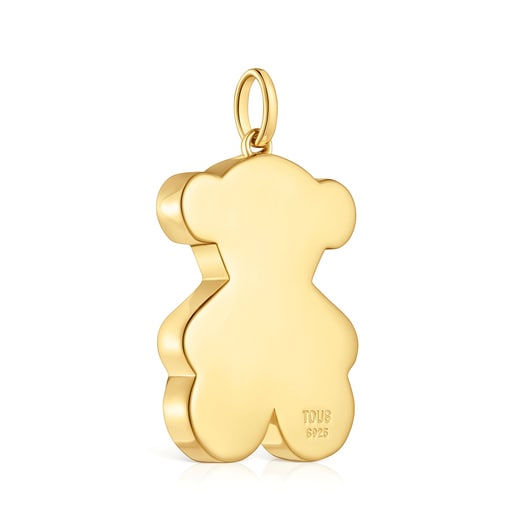 Pendentif ourson en argent plaqué or 18 ct 29 mm moyen Sweet Dolls