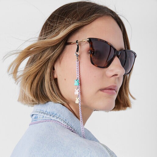 ライラックカラーのマスクとメガネ用チェーン Bears Chain