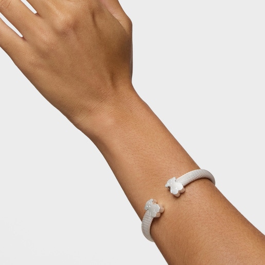 ブレスレット Mesh くま　バングル　シルバー925