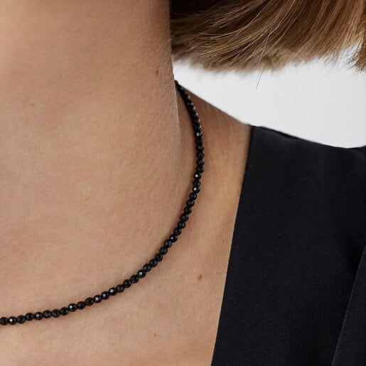 Колье Camille из серебра с розовой позолотой и ониксом