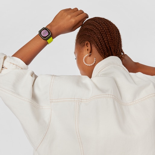 B-Connect Smartwatch with green silicone strap | TOUS