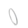 Anillo media alianza pequeña de oro blanco con diamantes Les Classiques