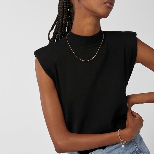 Choker with 18kt rose-gold plating over silver and balls TOUS Chain