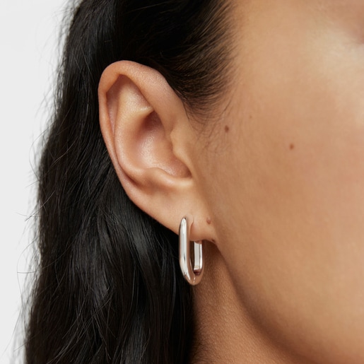Long 22 mm silver Hoop earrings TOUS Basics