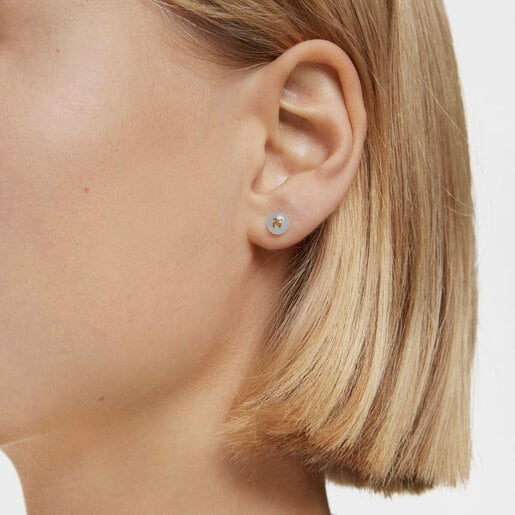 Gold and chalcedony bear Single earring TOUS Balloon