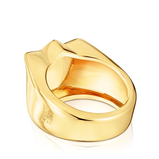 Anillo sello tulipa con baño de oro 18 kt sobre plata Sweet Dolls