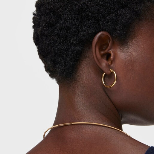 Mesh Tube gold colored IP steel Necklace 2 mm