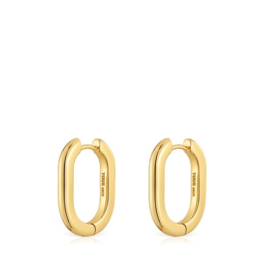 TOUS Long 22 mm Hoop earrings with 18kt gold plating over silver TOUS Basics  | Westland Mall