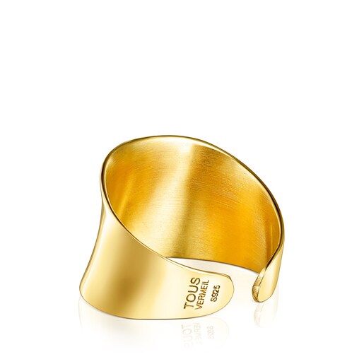 ゴールドコーティングシルバーのオープンリング Nenufar