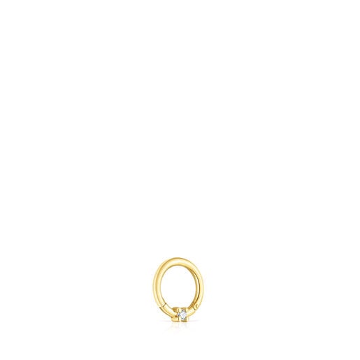 Gold TOUS Basics Ear piercing with diamond