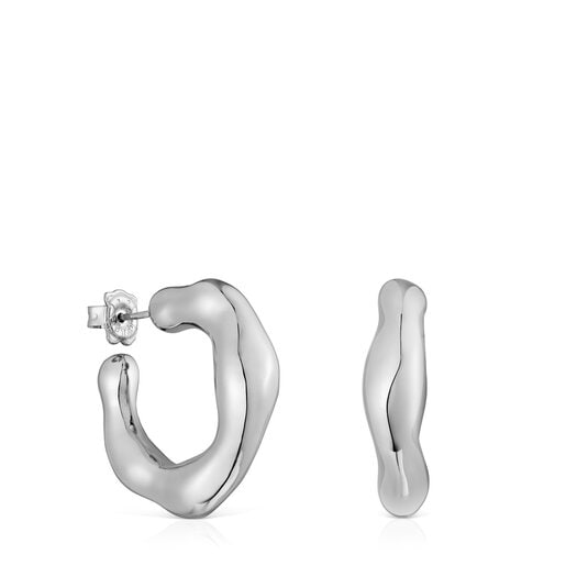 Silver hoop Earrings Tabit | TOUS