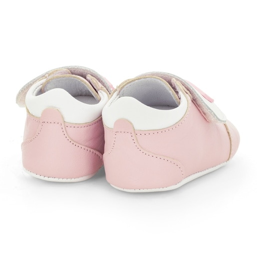 Patuco de piel deportiva rosa tira cinta adherente TOUS