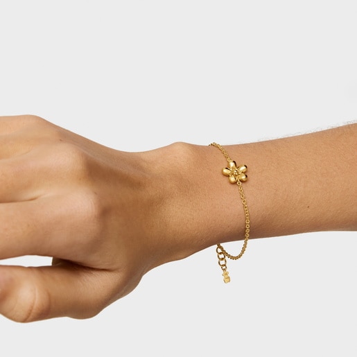 Chain bracelet with 18kt gold plating over silver Daisy