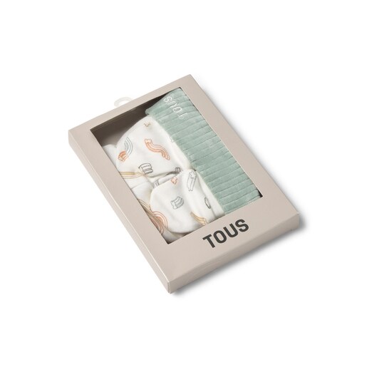 Conjunto de bebé gorro y manoplas Arc único