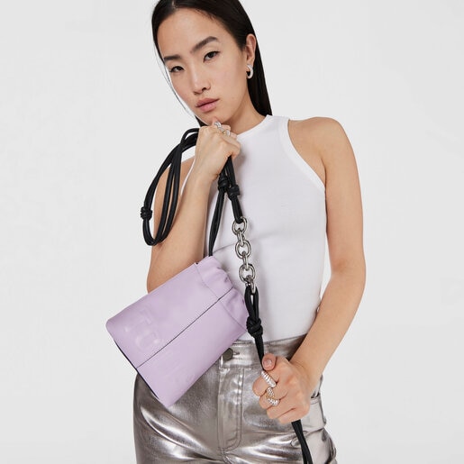 モーブカラーのレザー製ミニバッグ TOUS Cloud