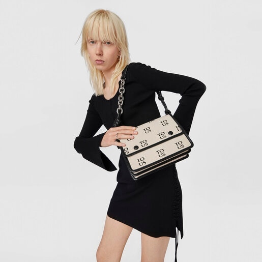 תיק צד TOUS TO-US Audree בגודל בינוני בצבע בז'