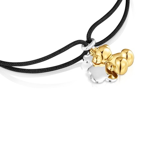 Bracelet bicolore en nylon avec double ourson Bold Bear