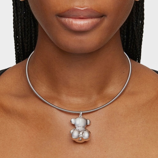 large silver bear Pendant Bold Bear