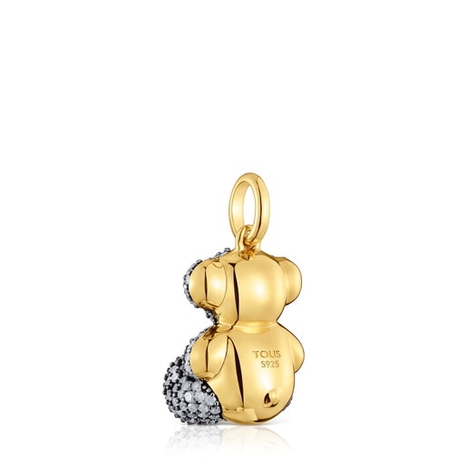 Two-tone bear Pendant with diamonds Bold Bear