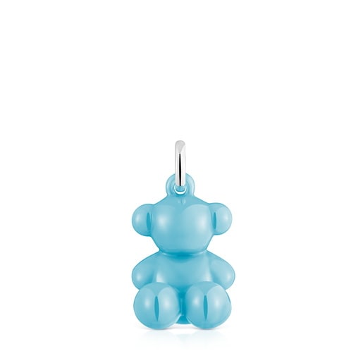 Pingente urso em prata e cerâmica azul Bold Bear