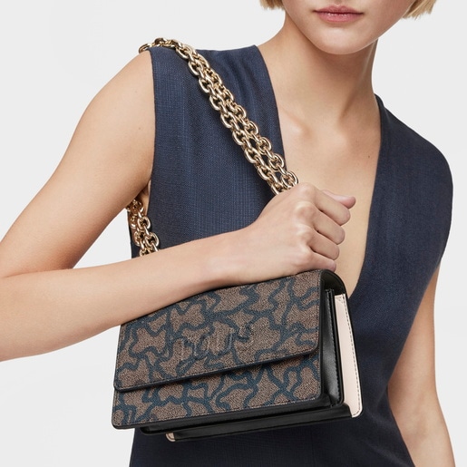 Kaos Icon small black Crossbody bag with flap