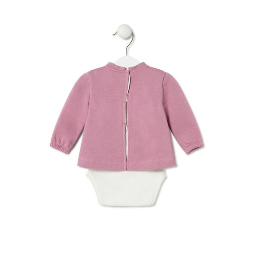 Baby bodysuit with t-shirt in Trend pink