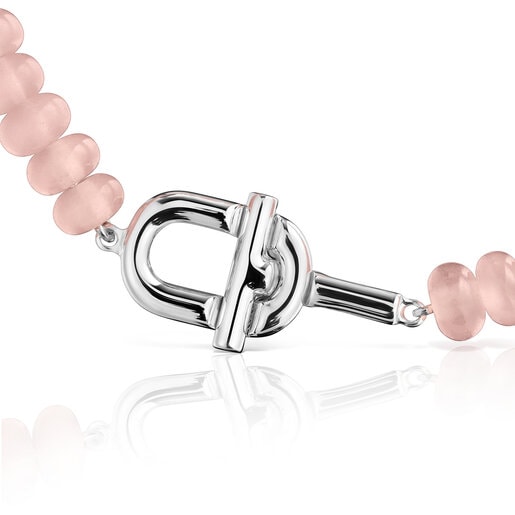 Silver Bracelet with treated pink chalcedony TOUS MANIFESTO