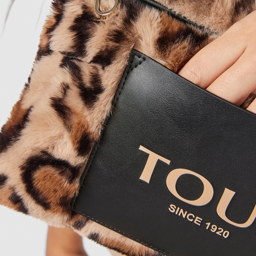 Clutch beige y negro Amaya Wild