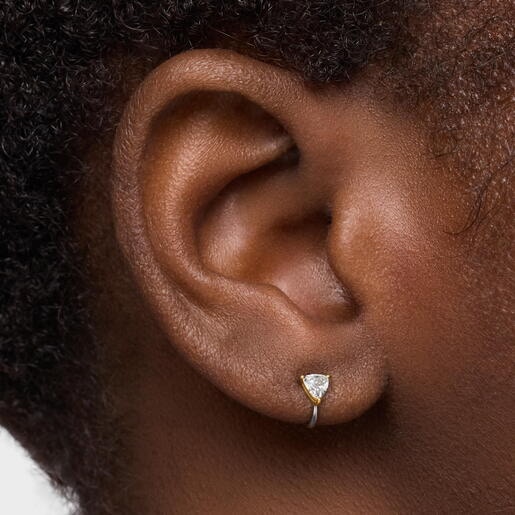 Arete individual aro de oro 14 kt y diamante creado en laboratorio 0,14 ct Shine LGD