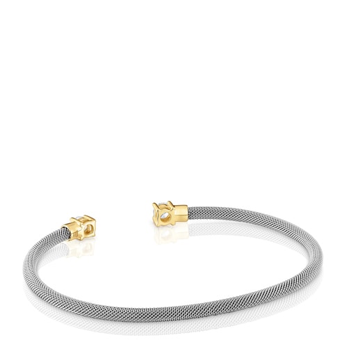 Steel, 14kt gold and lab-grown diamonds Bangle TOUS Mesh LGD